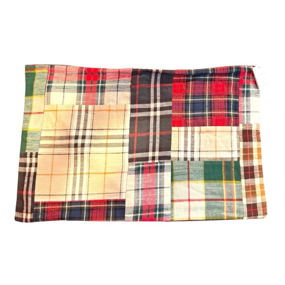 Pottery Barn Other - Pottery Barn Kirk Patchwork Plaid Lumbar Pillow Cover 16x26 Velvet Back NWT Xmas